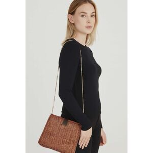 Vintage Wicker Straw Bag Handbag Shoulder Purse CROSSBODY WOMEN'S WOMAN'S